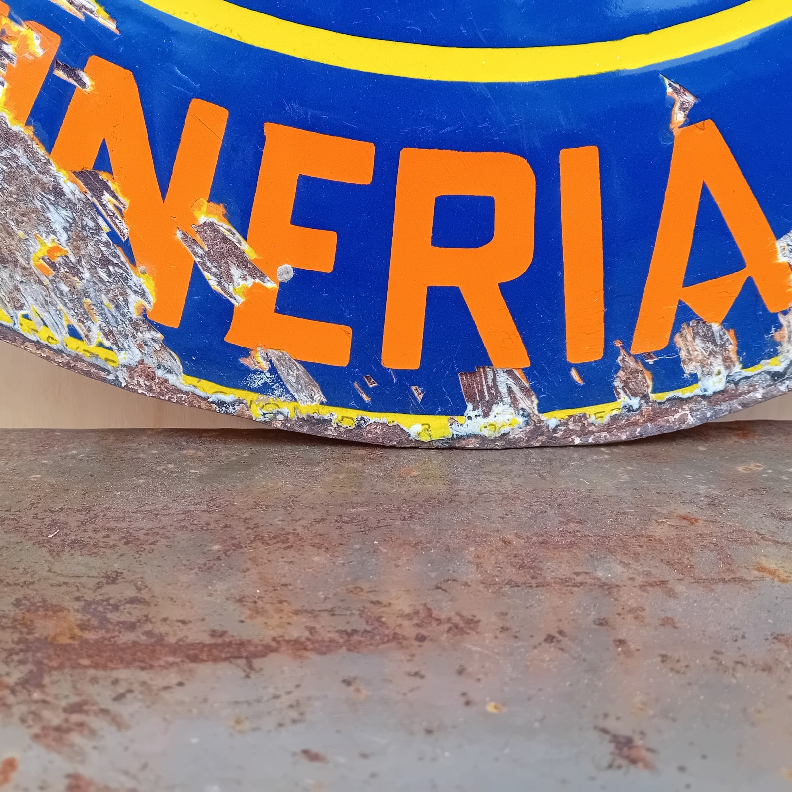 Italoil River Refinery Enamel Table Sign
