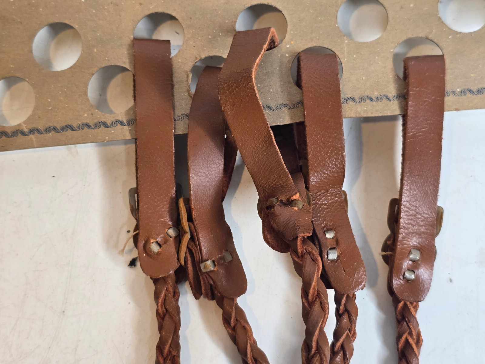 Vintage Braided Leather Watch Guards with Store Display