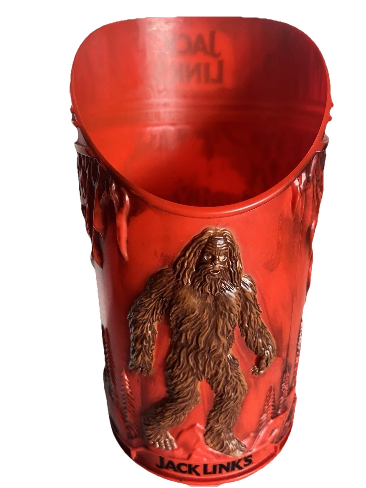 Jack Links Beef Jerky Red-Orange Plastic Sasquatch Display Advertising Canister
