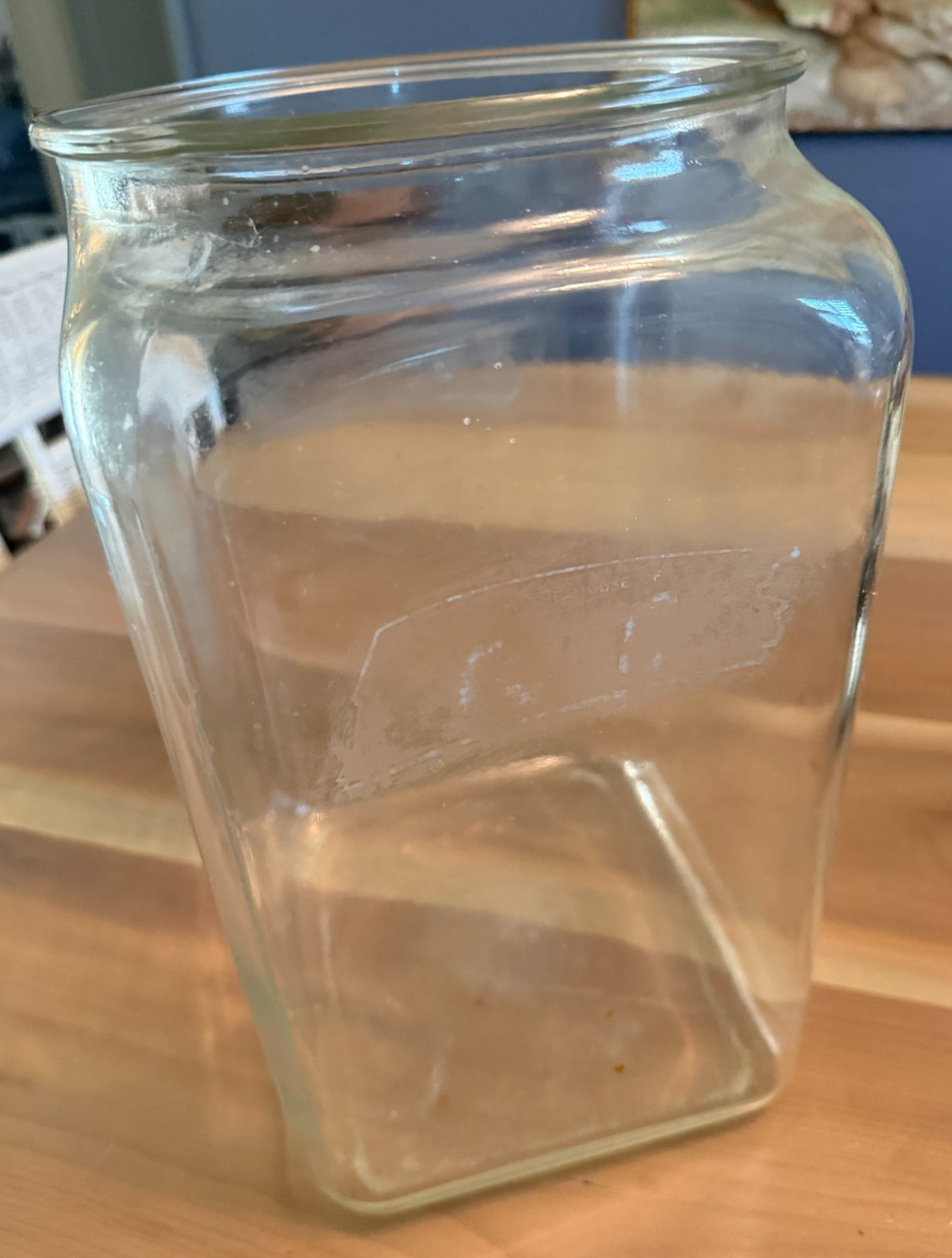 Antique 13″ Large Lance Cracker Store Jar Heavy Glass