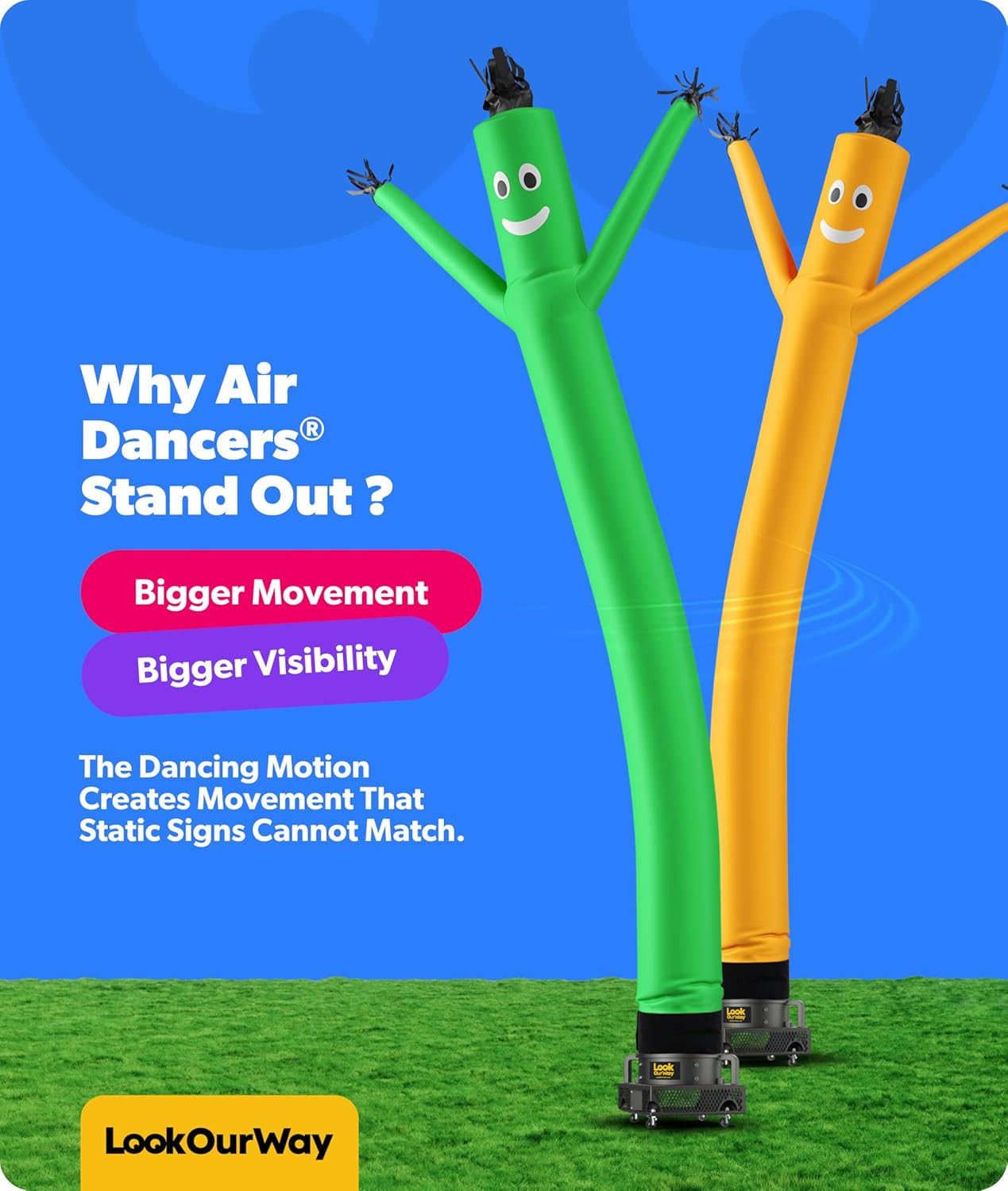 Air Dancers Inflatable Tube Man Attachment – 20 Feet Tall Wacky Waving Inflatabl