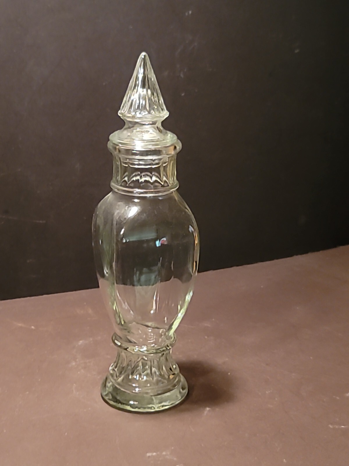 Vintage Drug Store Apothecary Jar Spike Stopper Ribbed Bands Storage #2