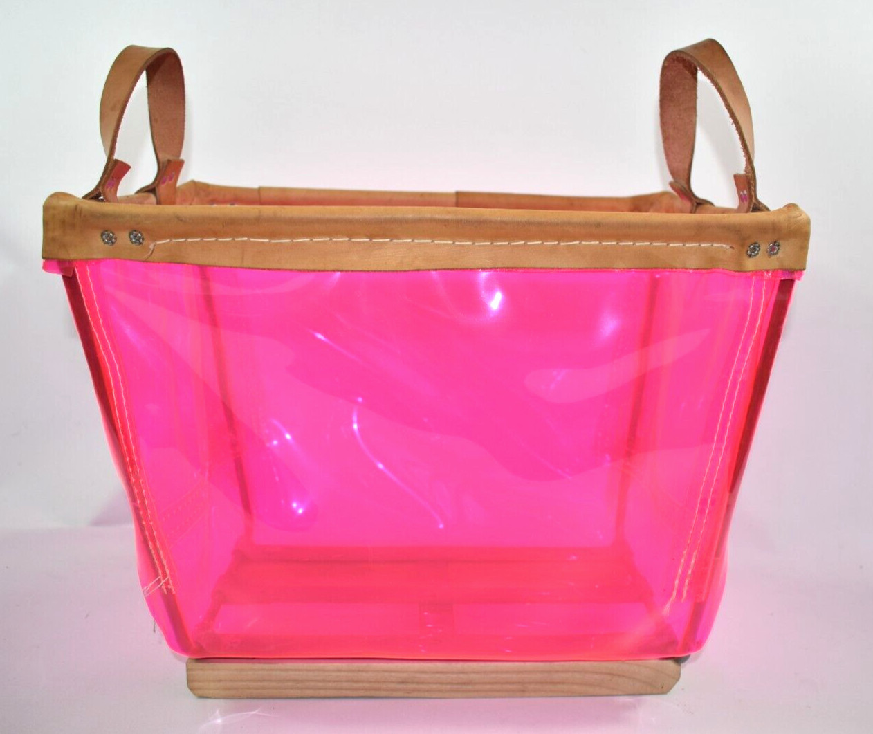Victoria’s Secret VS Barbie Pink Store Display Storage Bin Basket Leather Handle