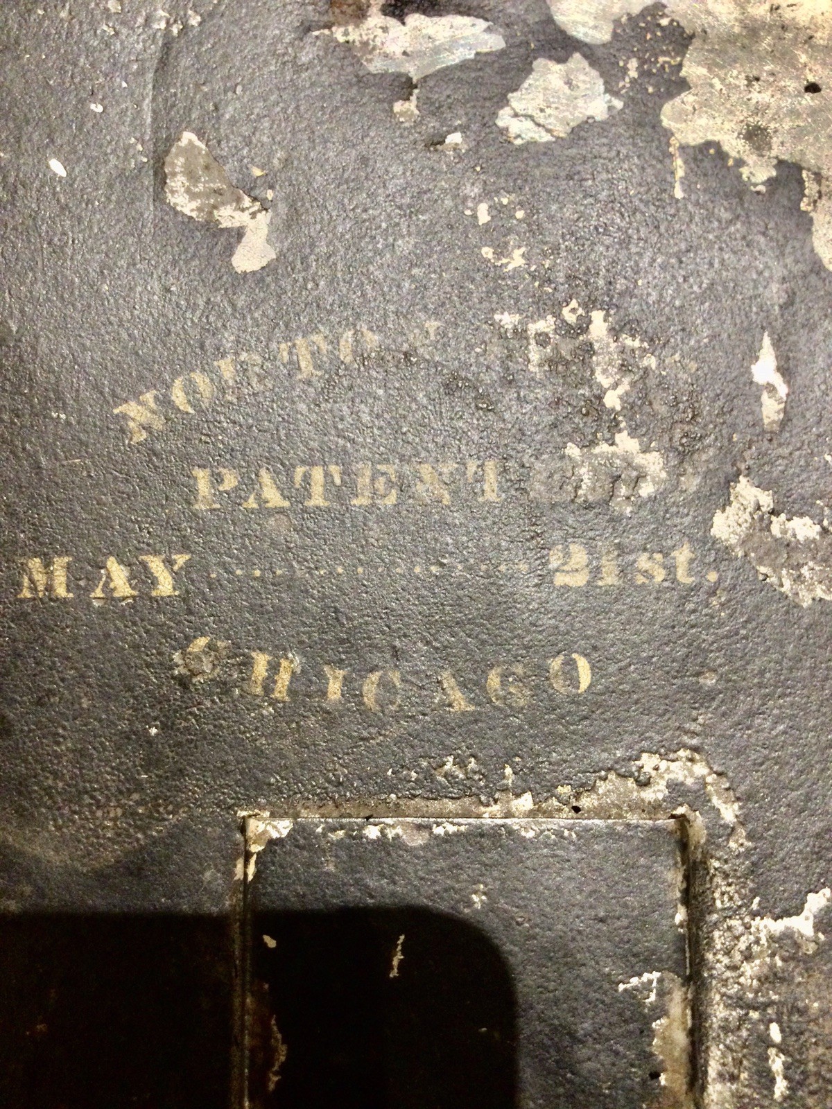 ANTIQUE 1880 NORTON BROS CHICAGO GENERAL STORE COUNTER TIN BIN DISPENSER➕MARQUEE