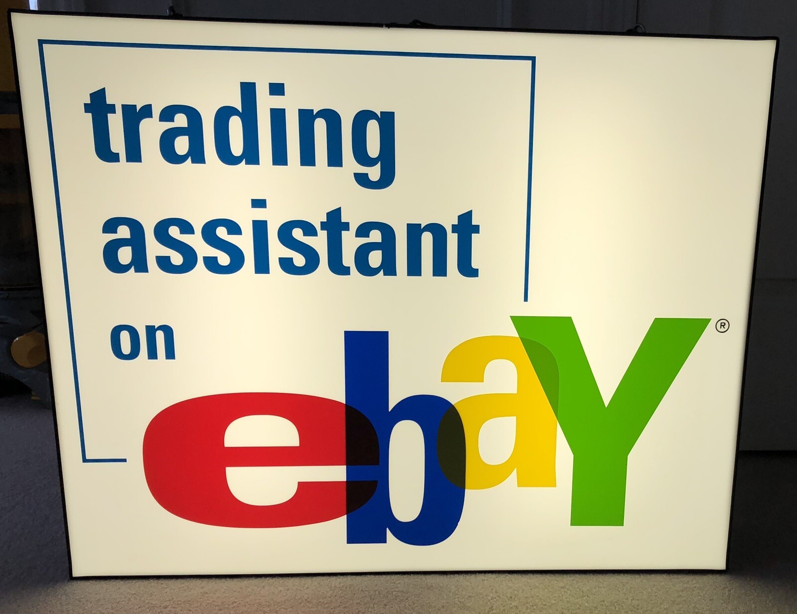Rare eBay Trading Assistant Store 30″ x 24″ x 5-1/4″ Plexiglass Lighted Sign