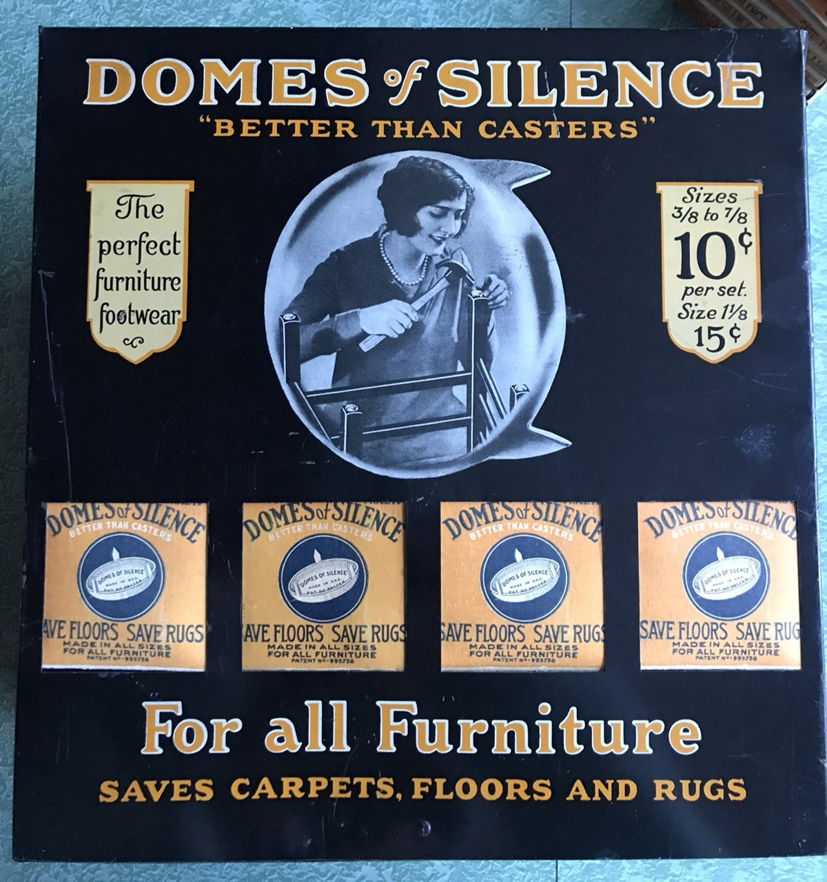 DOMES of SILENCE Chair Glides Vintage Counter Top Display with Boxes