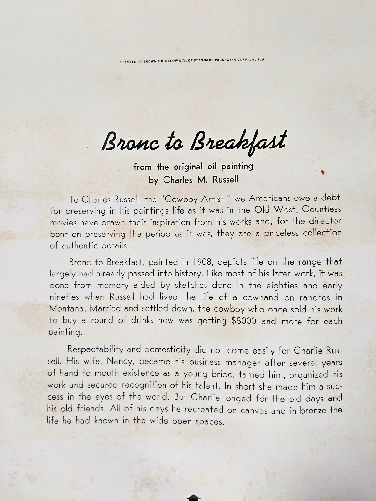 Bronc to Breakfast: 1970-1971 Gun Store Display Calendar Omark Ind. CCI Primers