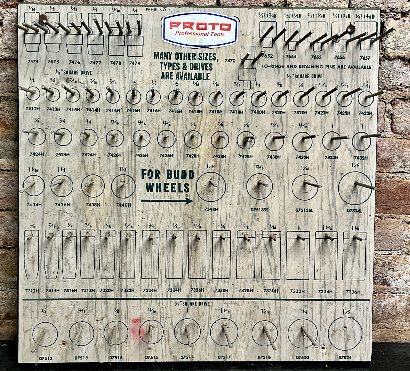 Vintage Logo Proto Tools Dealer Hardware Store Sockets Tool Display Rack No 73