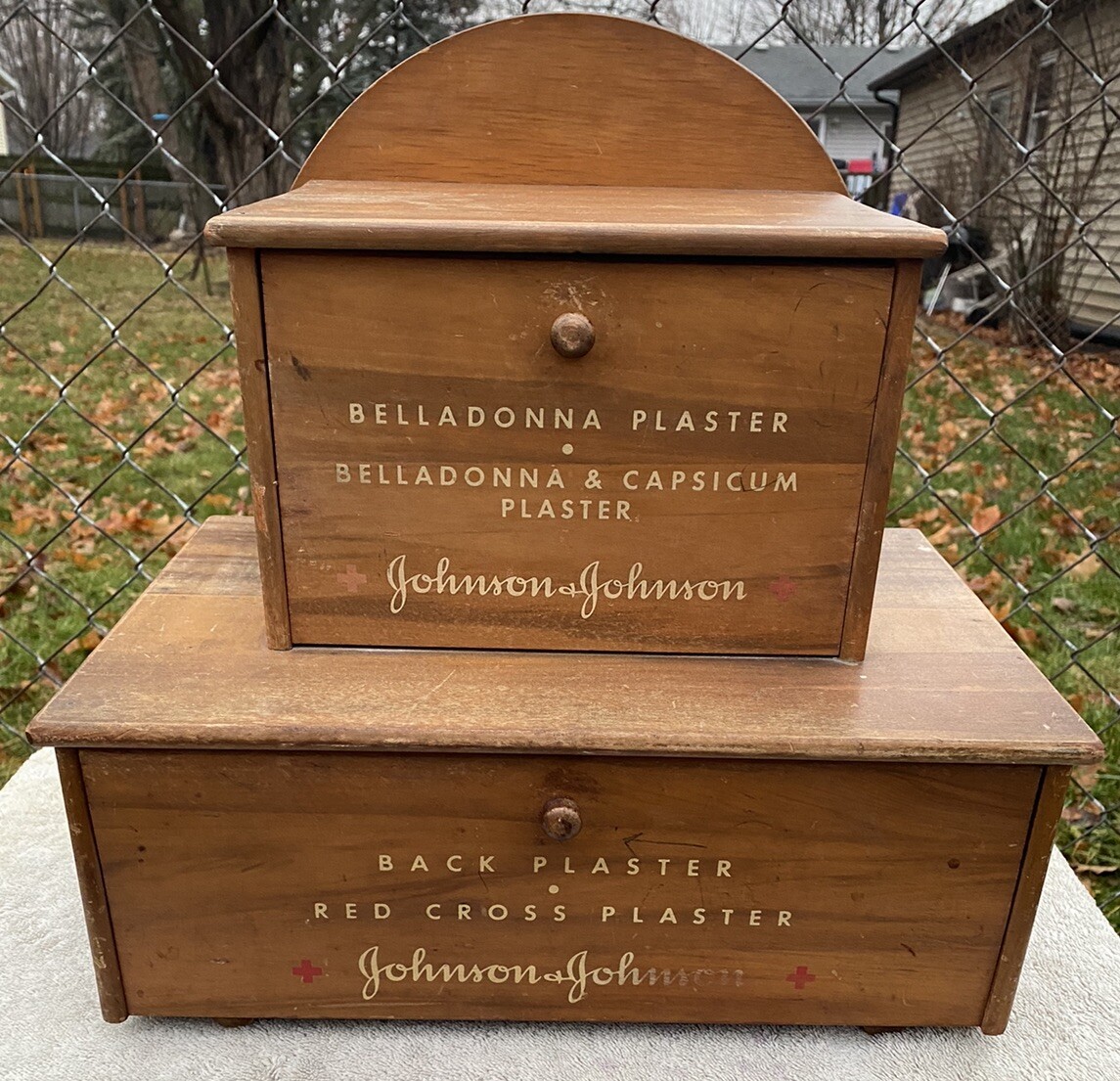Vintage Store Display Johnson & Johnson Red Cross Plaster Muscular Pain Relief