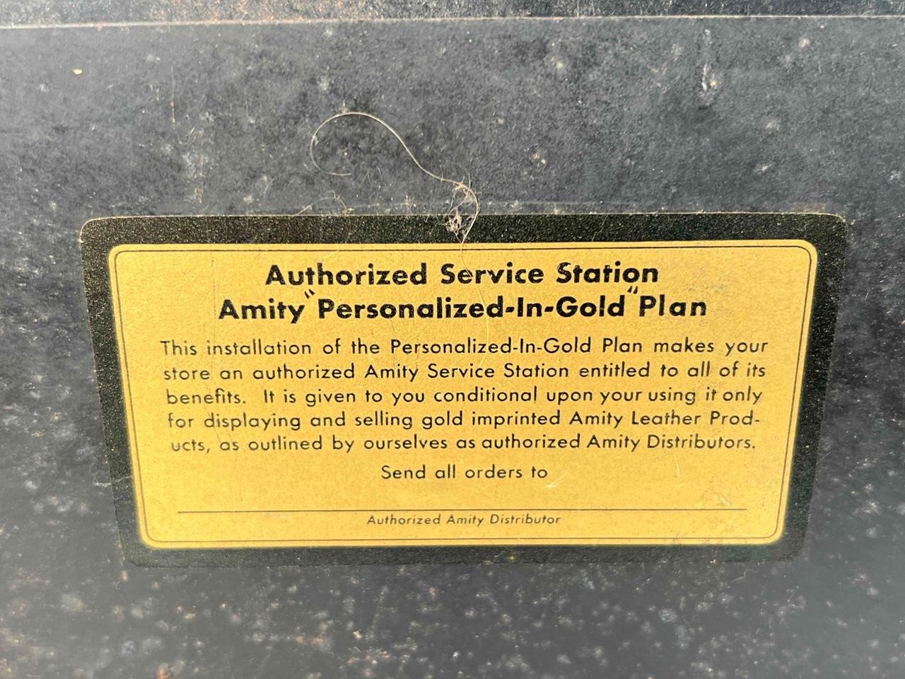 Antique Moe Bros AMITY Key Wallet Advertisement Store Display Cast Iron Frame