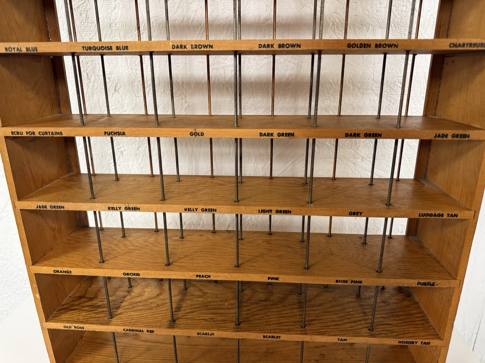 VTG RIT Fabric Dye Store Display Rack Wood Metal Countertop Cottage Core Decor