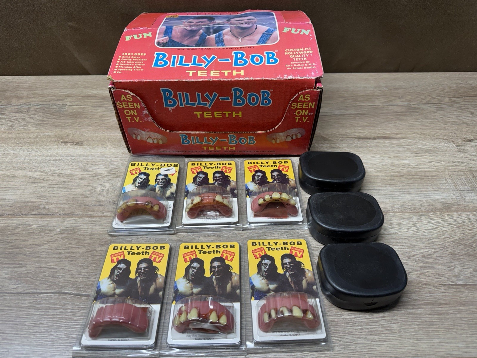 Vintage Billy-Bob Novelty Costume Teeth Point Of Sale Display Box W/ 6 Sets New