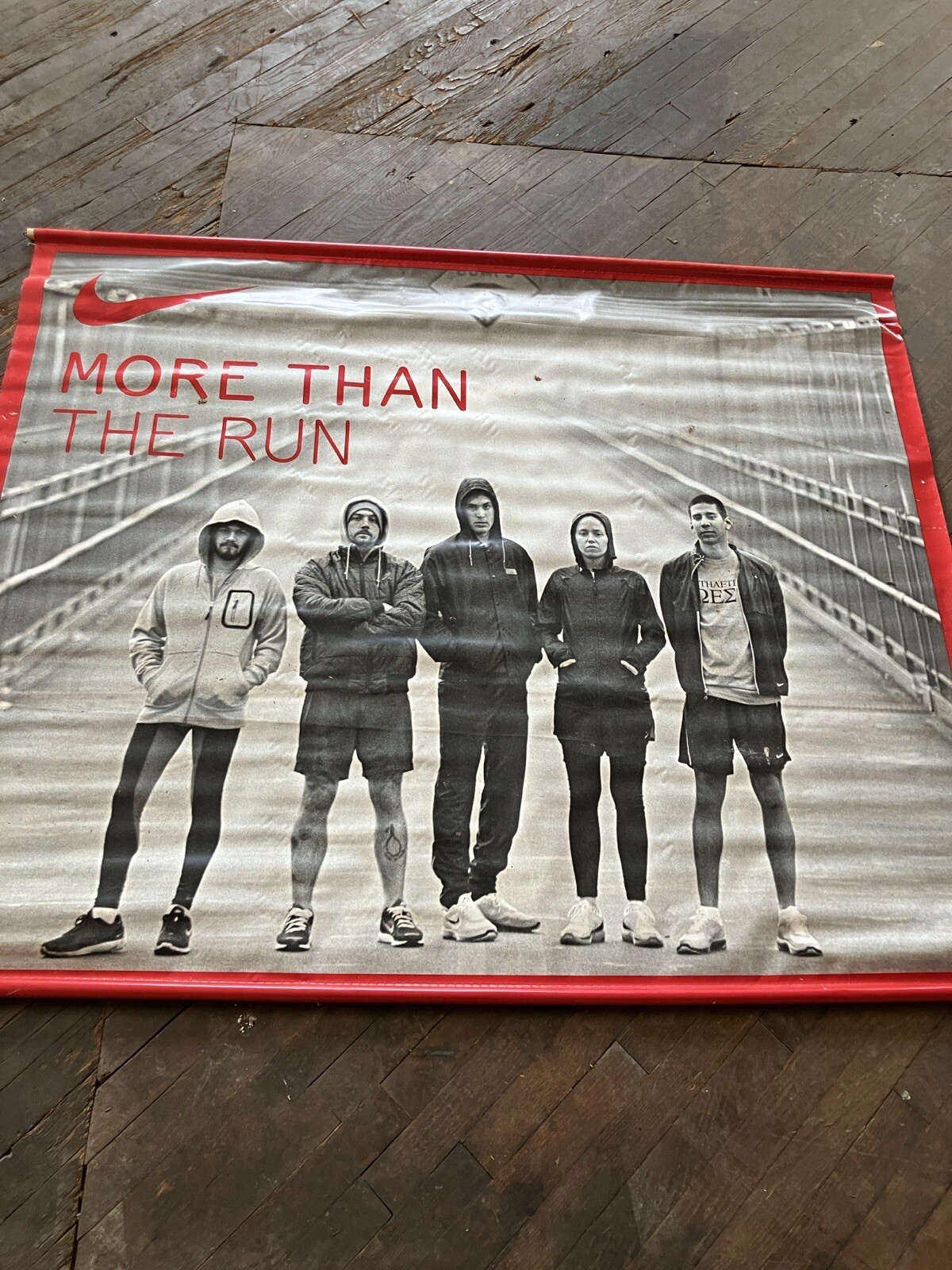 Vintage Nike Banner Store Display Sports Backstop -More Then The Run- Marathon ?