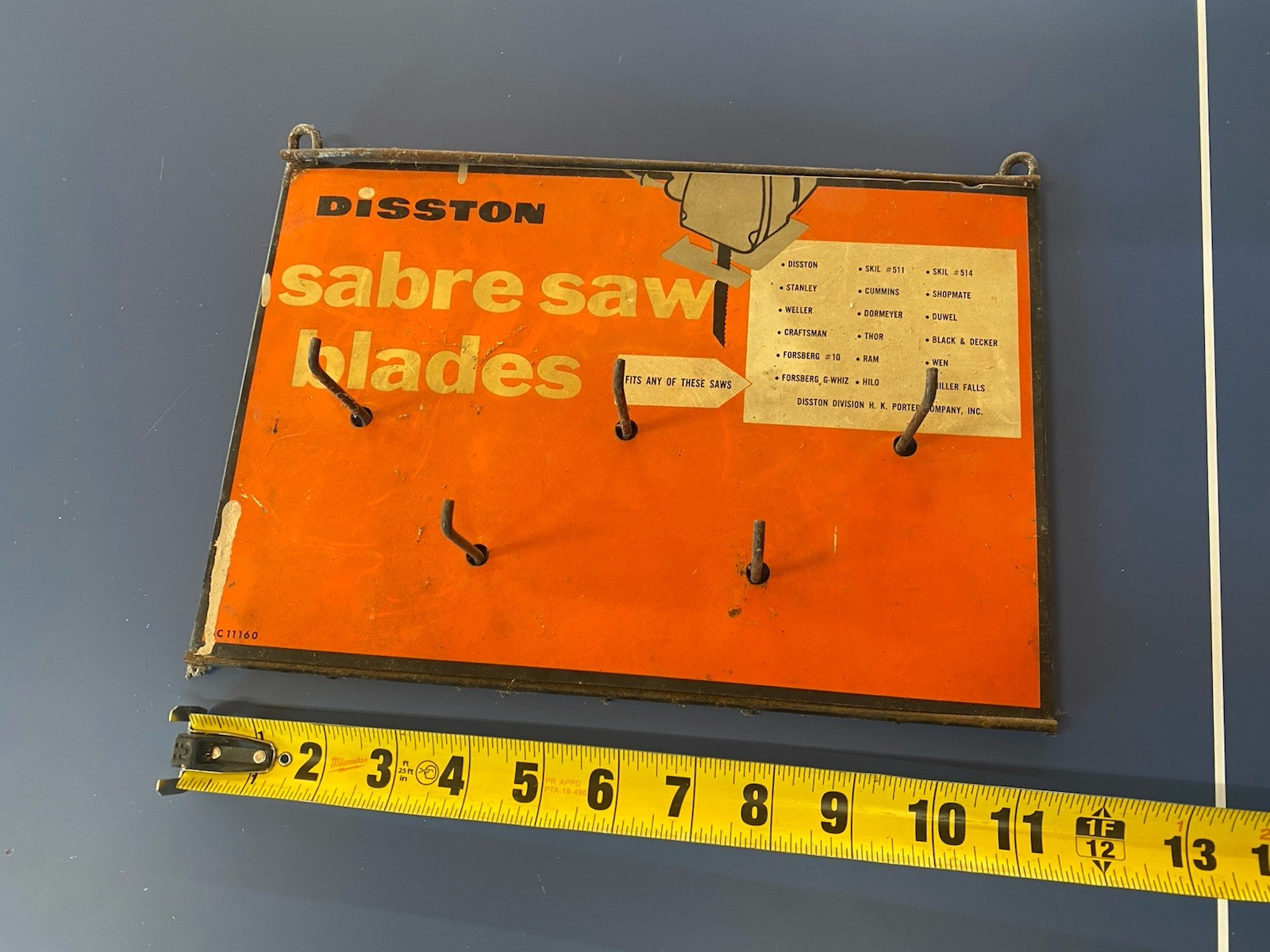 DISSTON Saber Saw Blade Hardware Store Metal Display Rack Advertising Sign