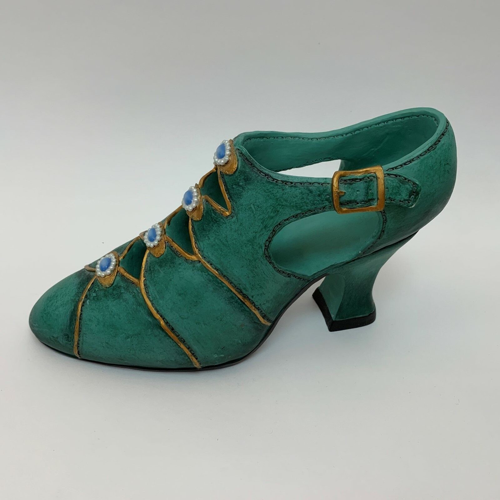 Resin Green High Heel Shoe Art Deco Decoration Boutique Store Home 10 x 5 1/2