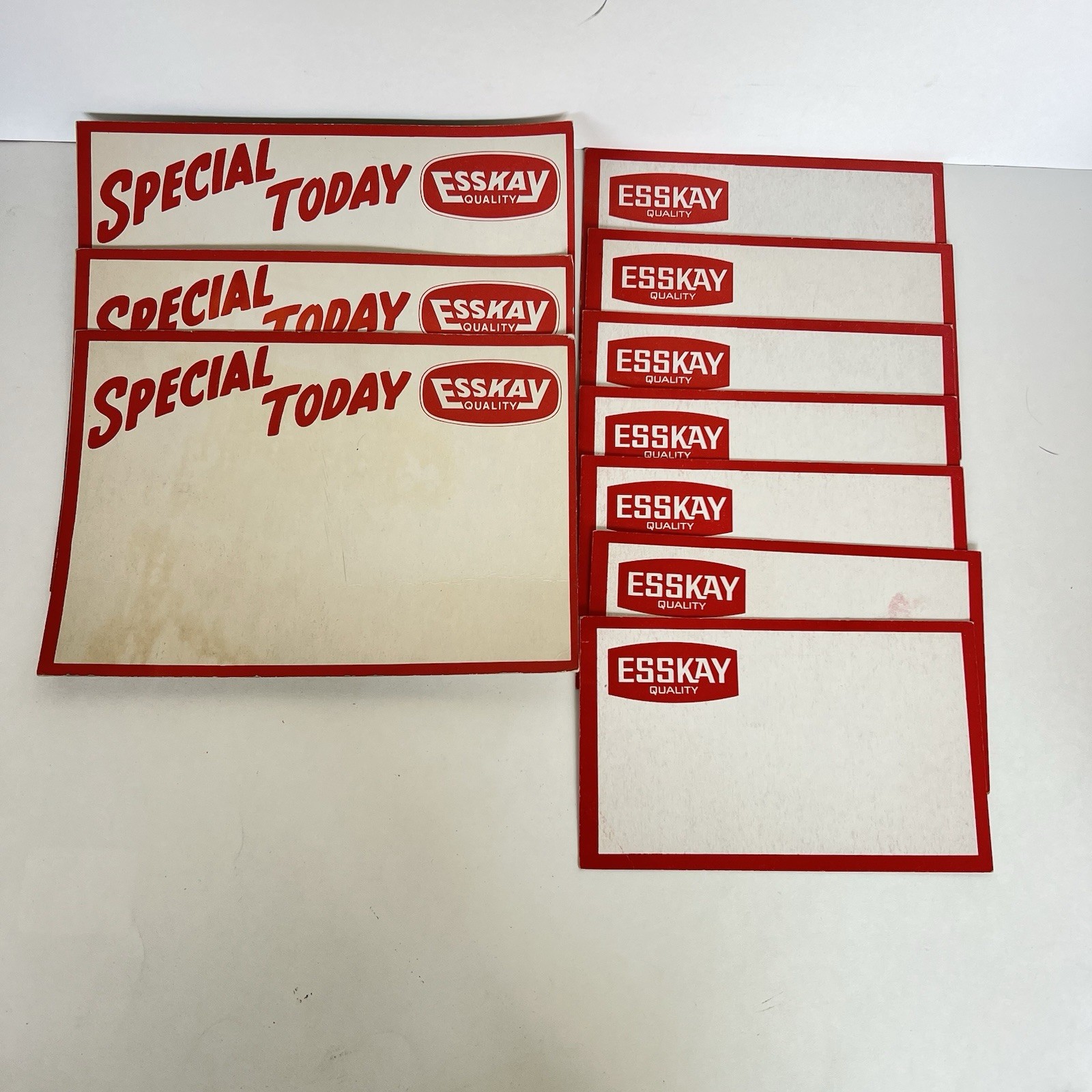 Vintage Esskay Quality Butcher Shop Blank Display Cardboard Signs Lot of 10