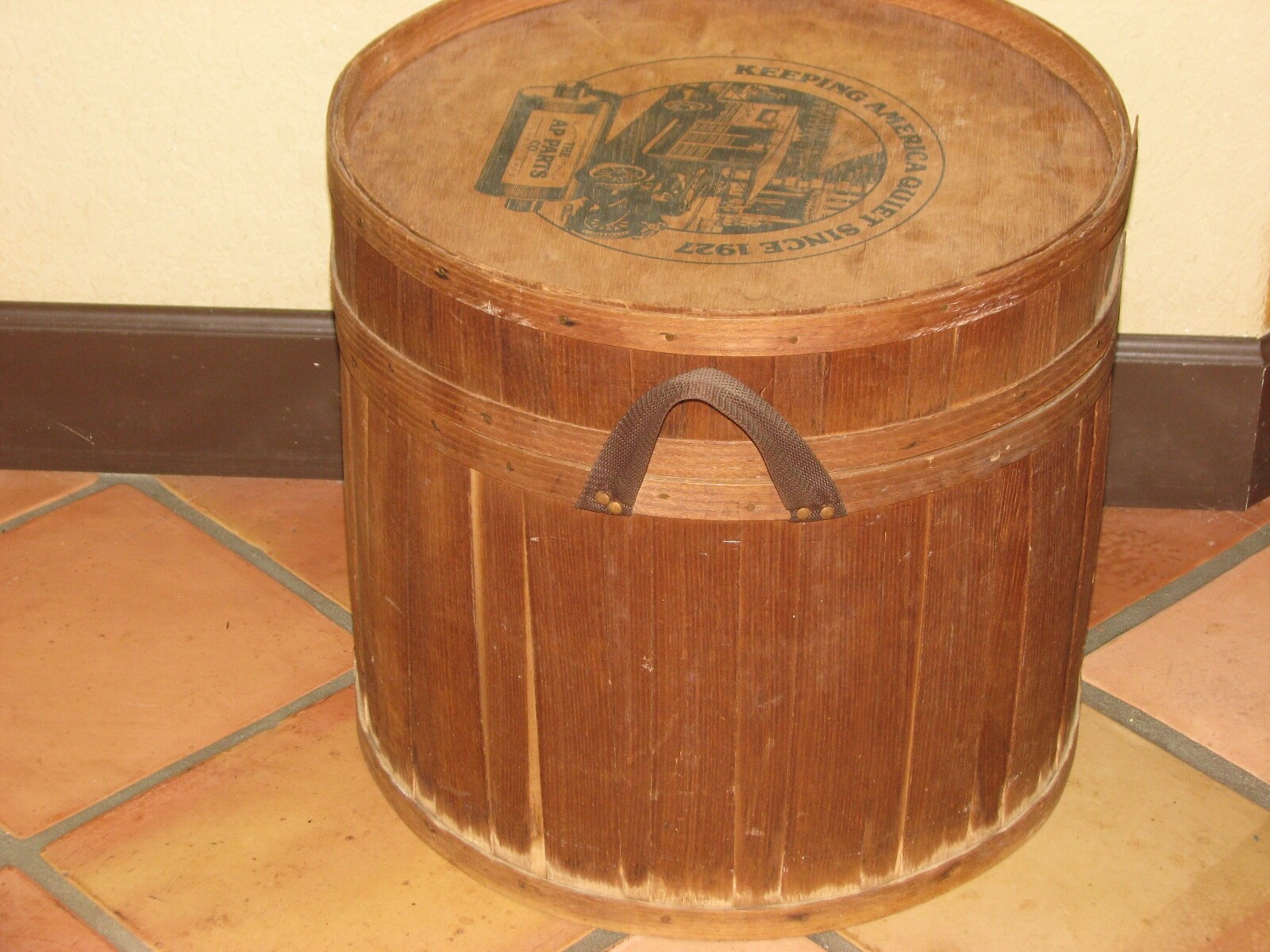 Vintage AP Parts Toledo Ohio Wooden Cooler Basket