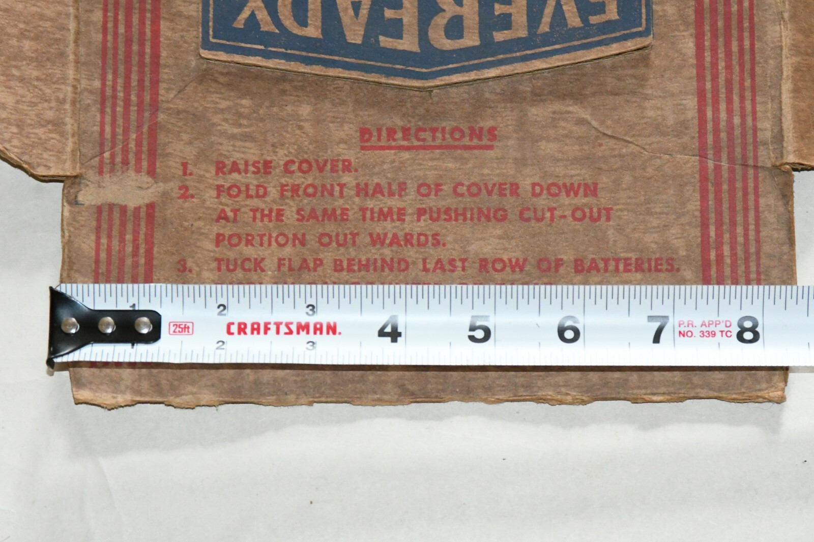 Vtg Eveready Battery Store Counter Cardboard Display Box Insert Back Advertising