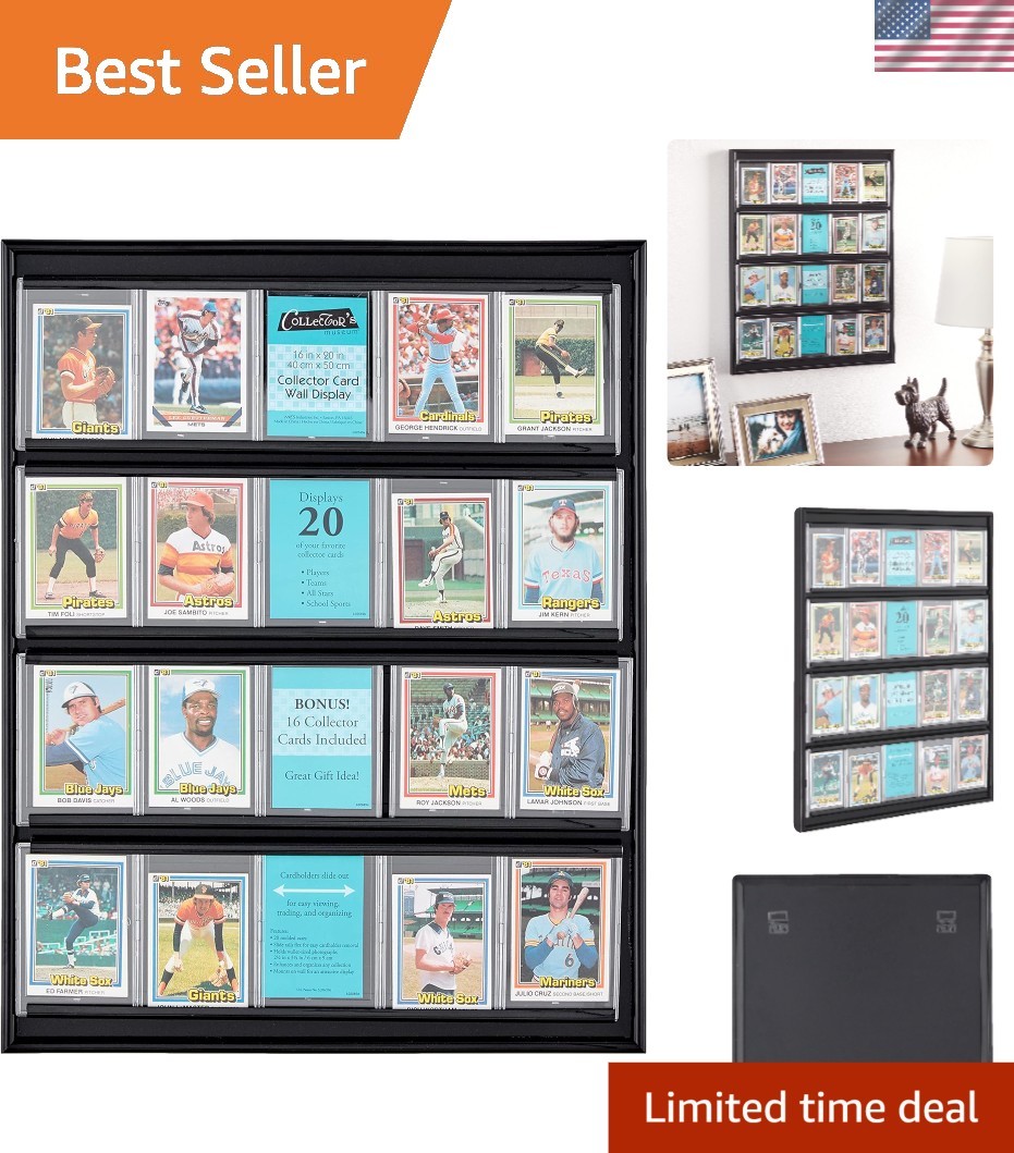 Collector’s Dream: 16×20 Black Frame Holds 20 Sports Cards, Perfect for Display