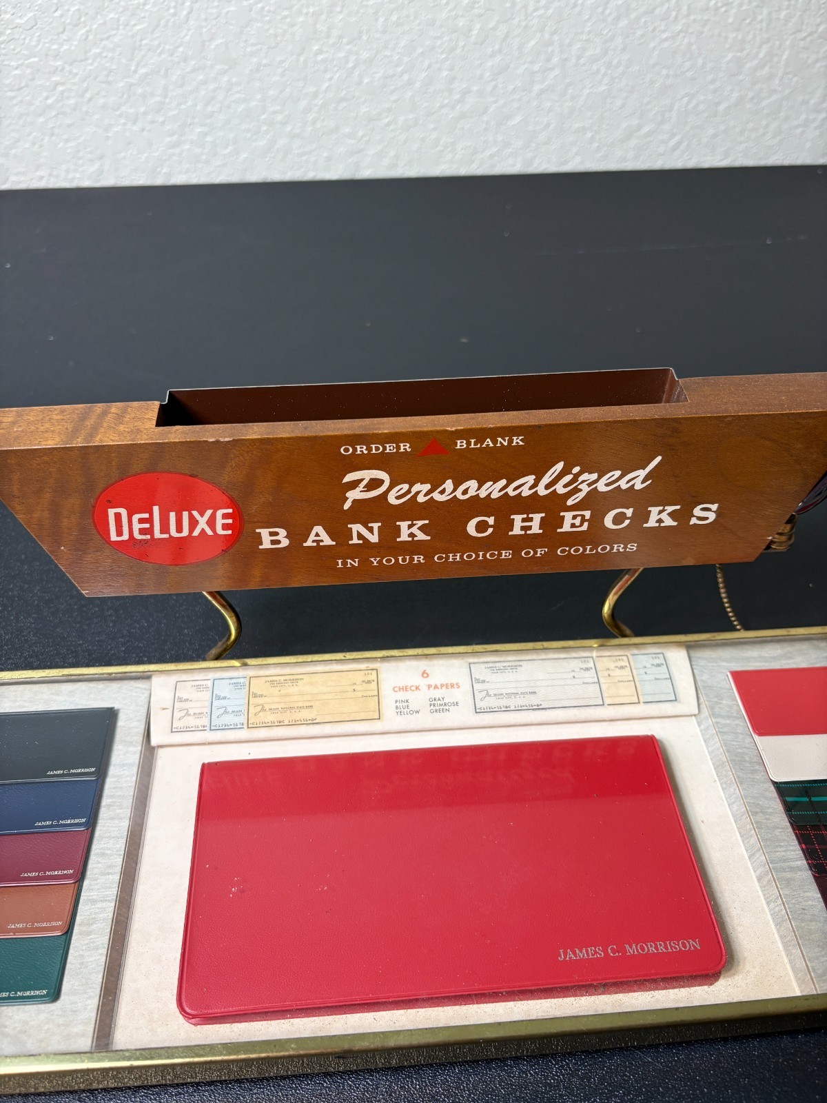 RARE Vintage Checkbook Bank Display. Banking. Finance.