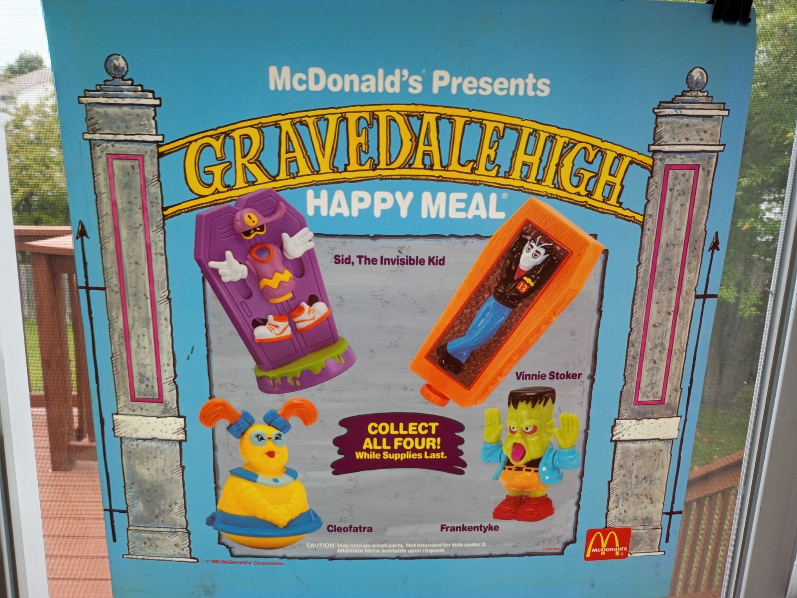 McDonald’s Gravedale High Frankenstien Happy Meal translite Display sign