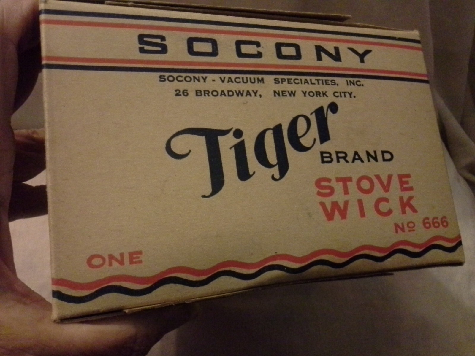 Vintage Stove Wick Repair Part Socony Tiger Brand # 666 New in Box