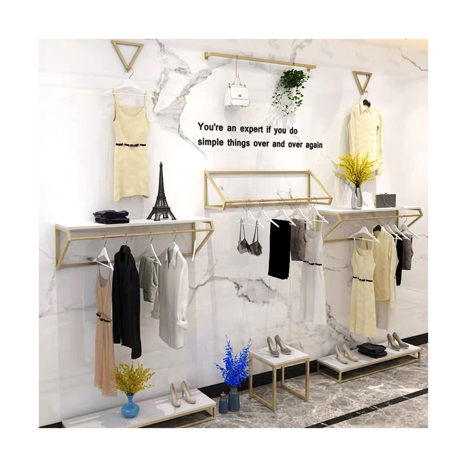 Modern Simple Men’s and Women’s Clothing Store Heavy Duty Metal Display Shelf…