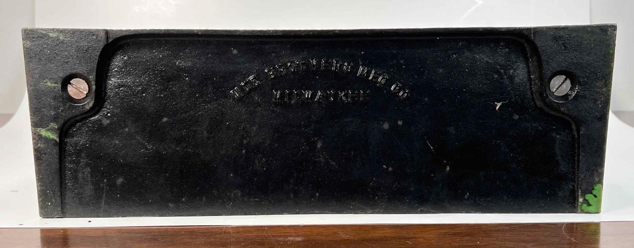 Antique Moe Bros AMITY Key Wallet Advertisement Store Display Cast Iron Frame