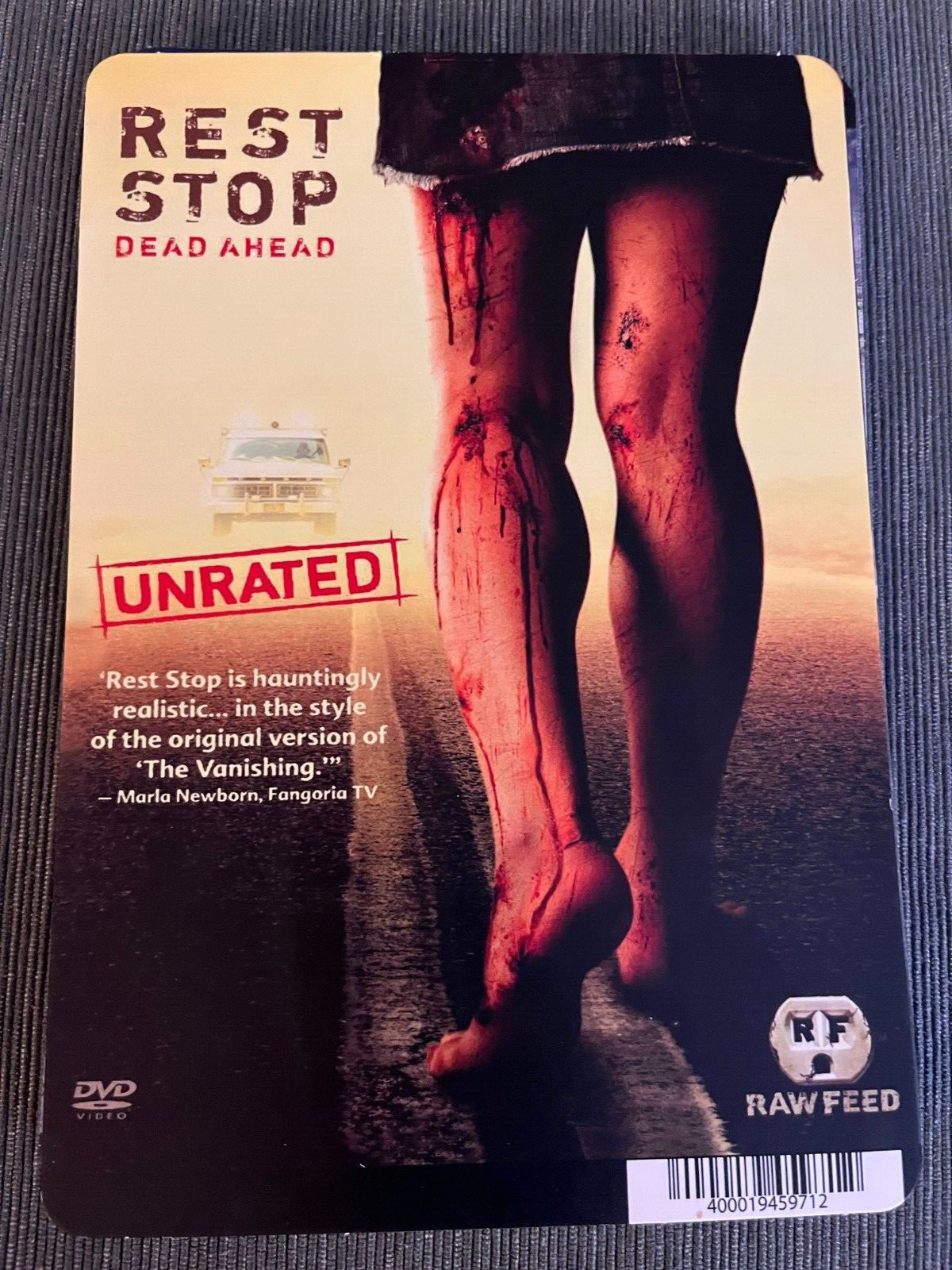 Rest Stop Dead Ahead unrated BLOCKBUSTER VIDEO BACKER CARD 5.5″X8″ NO MOVIE
