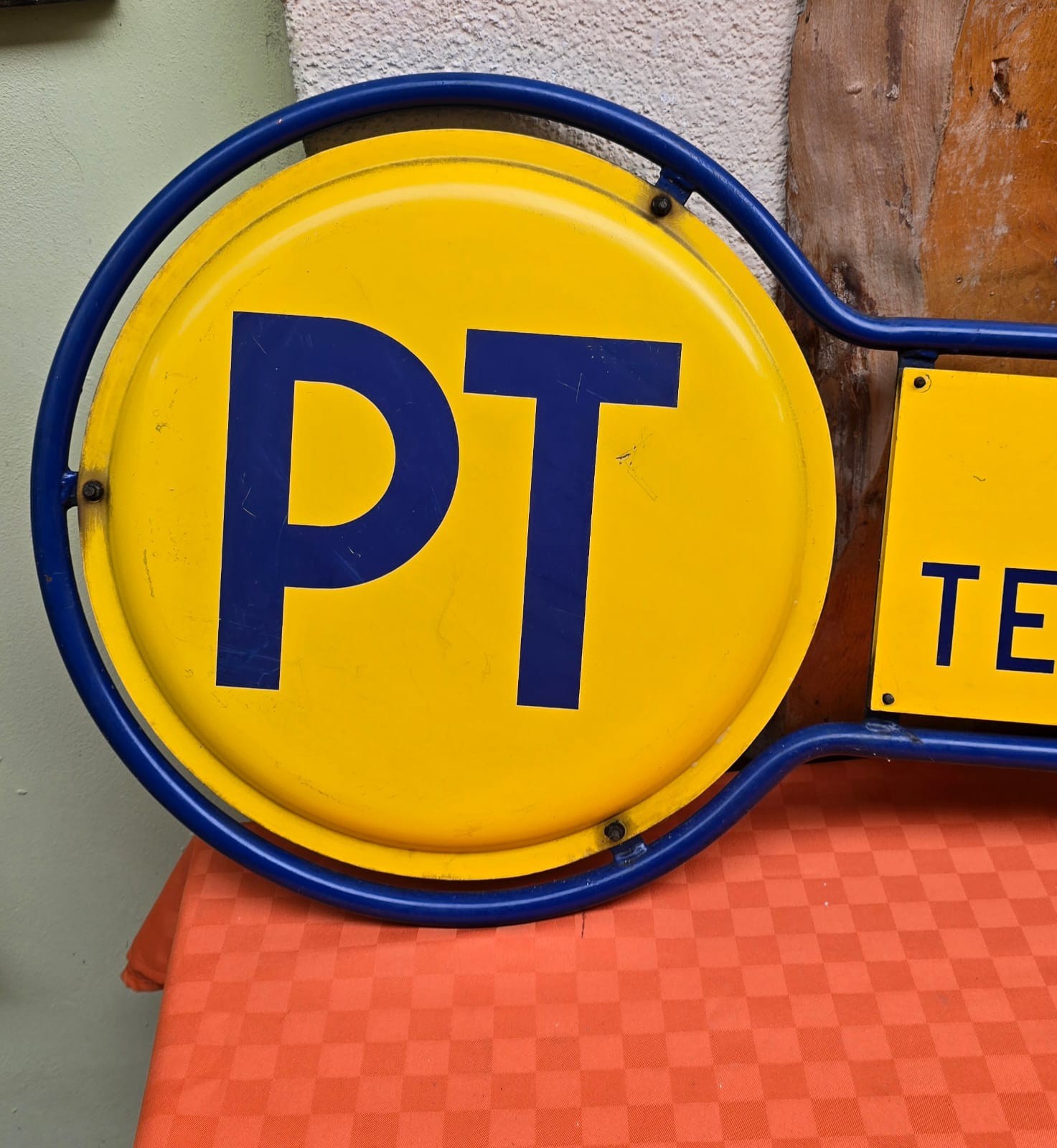 Two-sided Telegraph Postal Table Sign