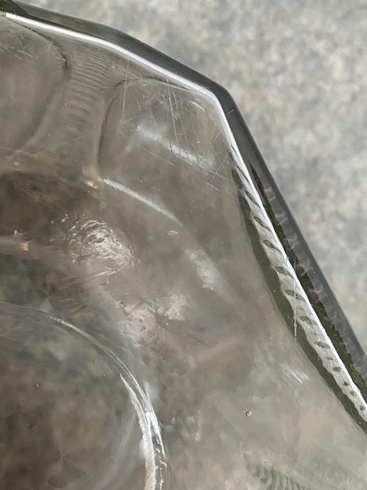 Vintage Square Clear Ribbed Clear Glass Jar w/ Metal Lid Meletios Rolled Herring