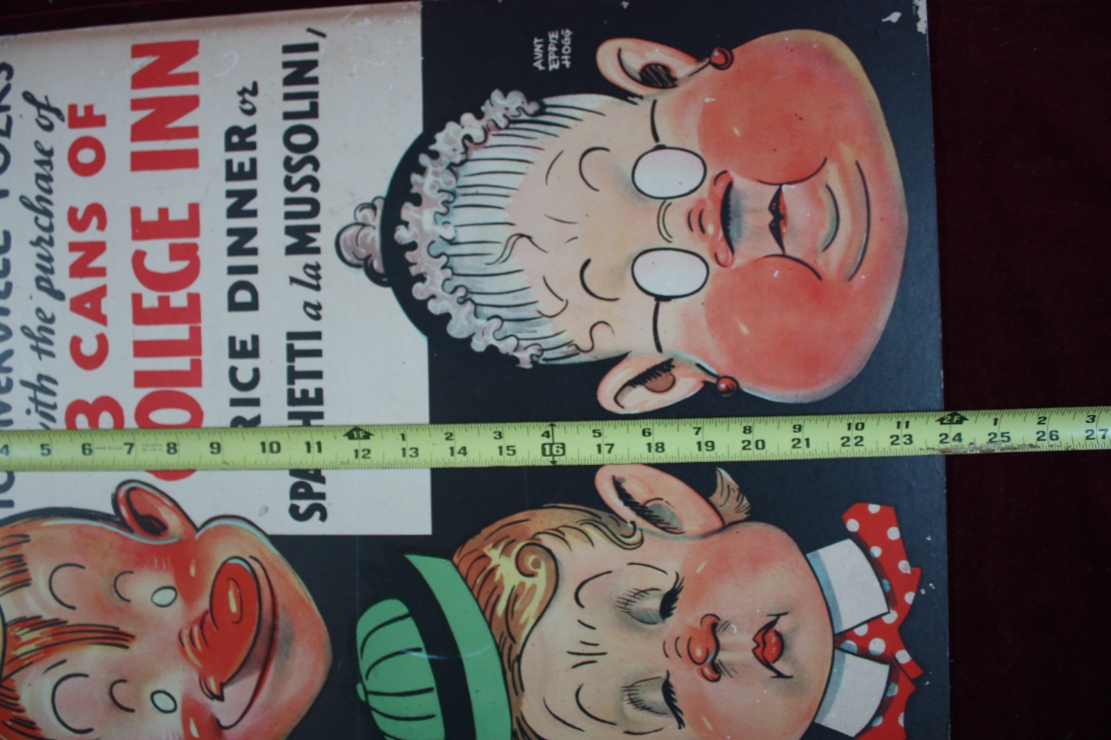 * ANTIQUE TOONERVILLE FOLKS ADVERTISING POSTER SIGN 1920’S LITHO EISON-FREEMAN *