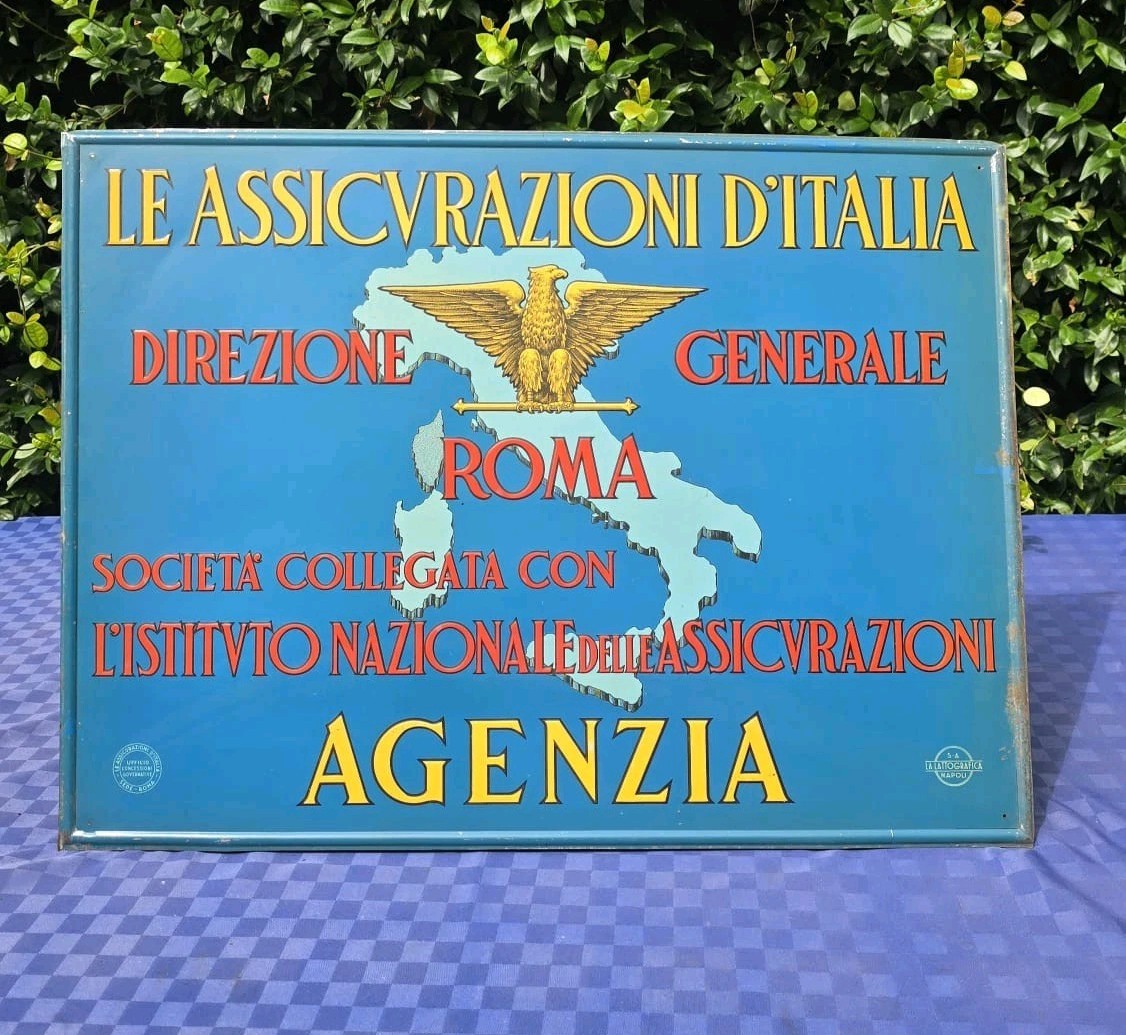 Insegna Tabella Litografata Assicurazioni D’Italia