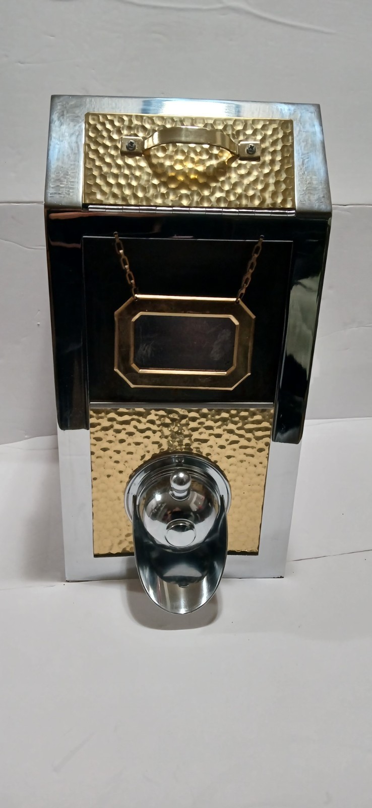 Antique 1930s Coffee Bean Dispenser General Store Metal Bin Counter Display Sign