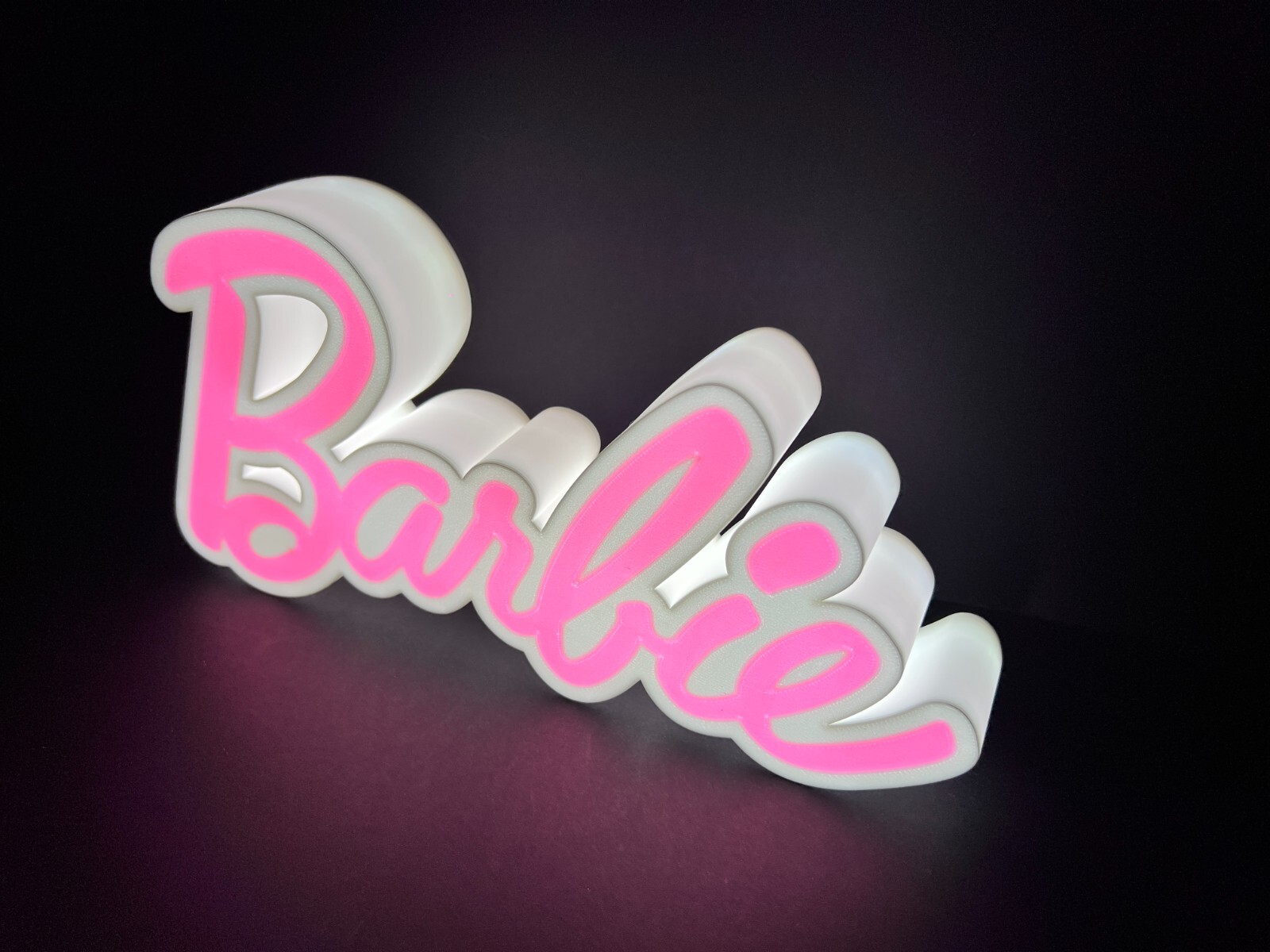Barbie Insegna BARBIE pink blonde targa luminosa doll lighted sign led logo