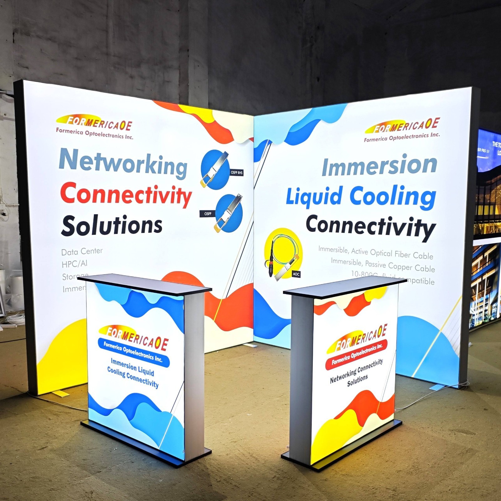 Custom SEG Led Light Box Fabric Trade Show Led Backdrop Exhibition Display Booth