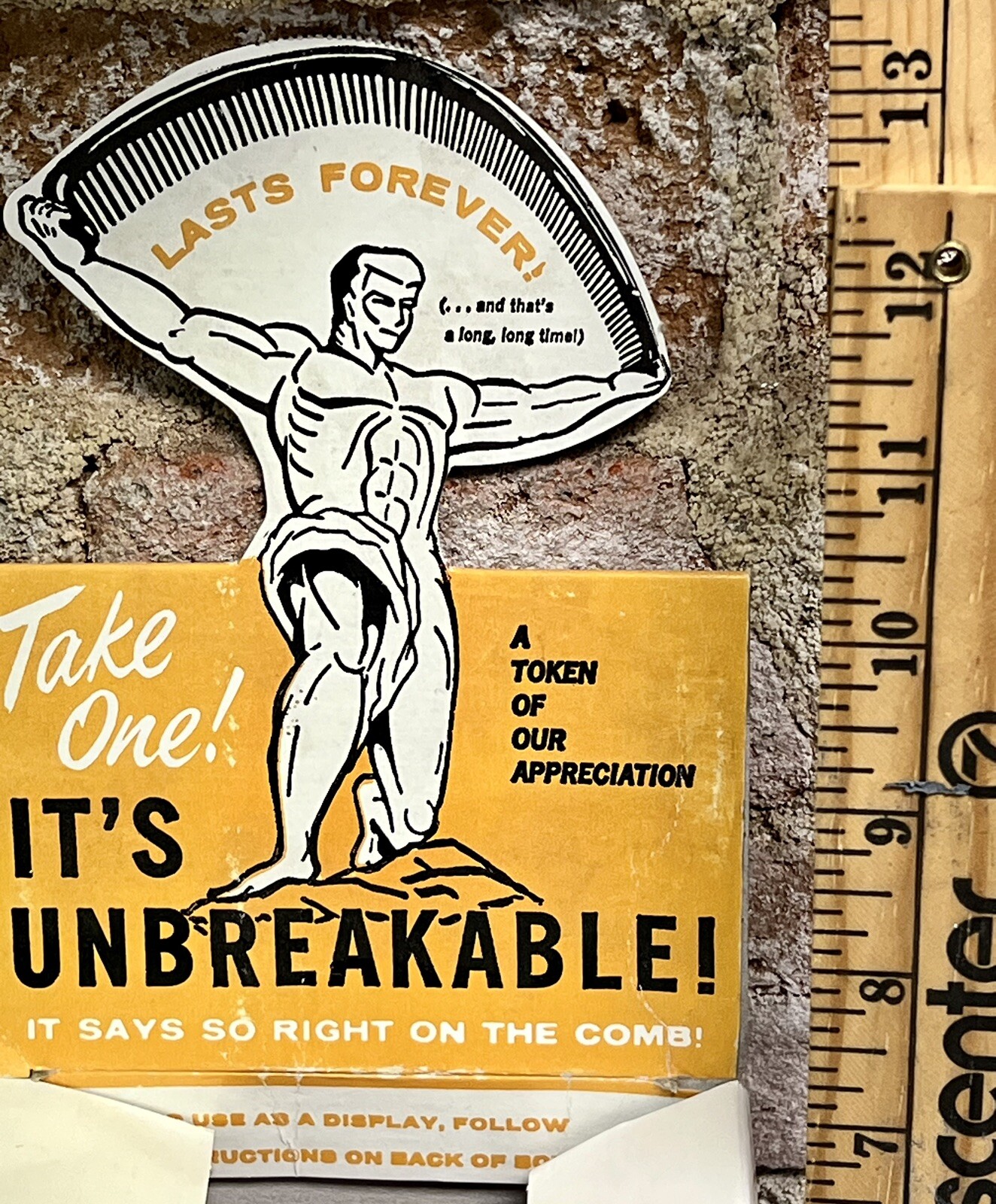 VINTAGE COUNTER TOP ADVERTISING DISPLAY BOX STRONGMAN NILEY FOR COMMISSIONER
