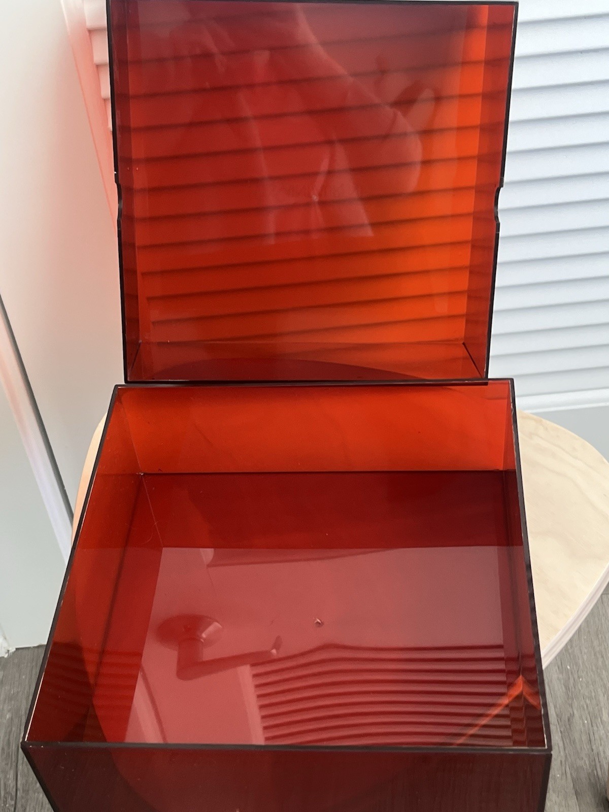 VTG 90s Yves Saint Laurent YSL Red Acrylic Store Display Case Retail Prop 9.5”