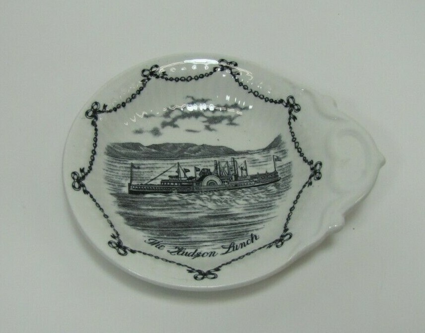 THE HUDSON LUNCH Antique Restaurantware Condiment Dish Bowl Steamboat River
