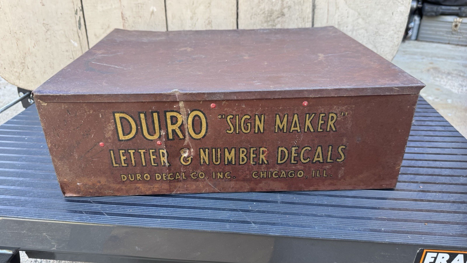 DURO Decal Co Sign Maker Letter & Number Decals Red Metal Vintage Store Display