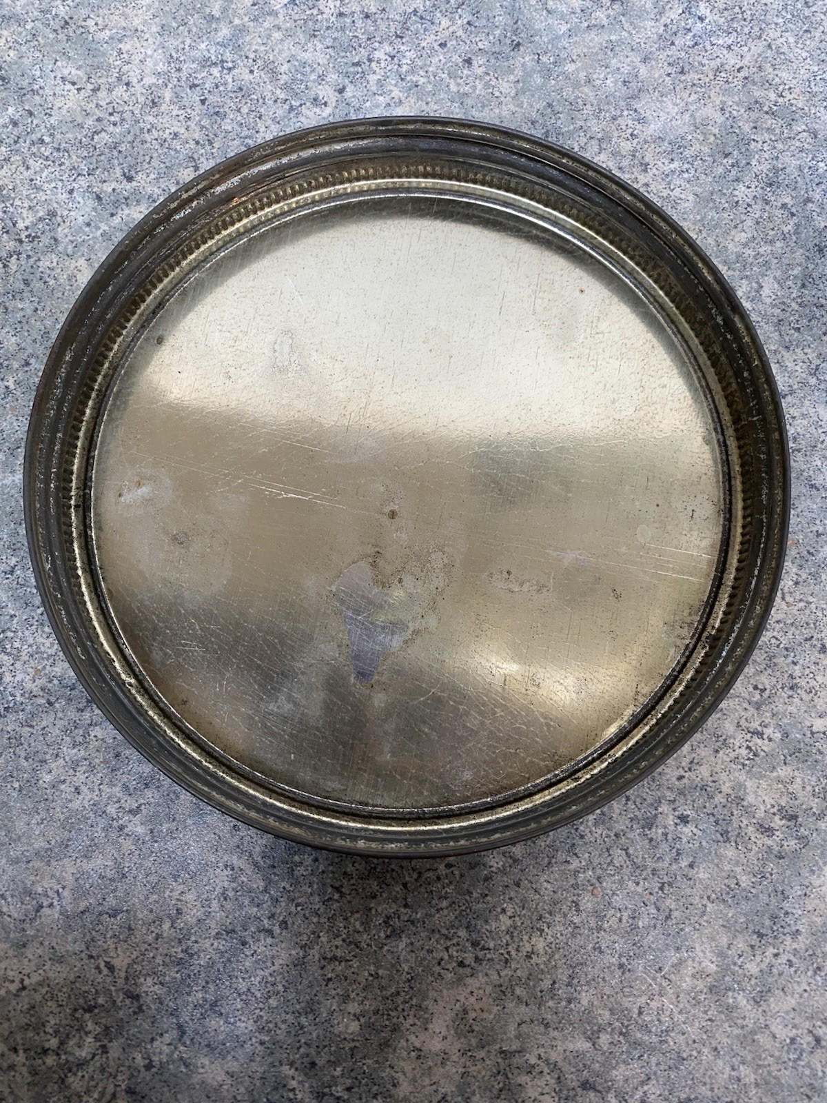 Vintage Square Clear Ribbed Clear Glass Jar w/ Metal Lid Meletios Rolled Herring