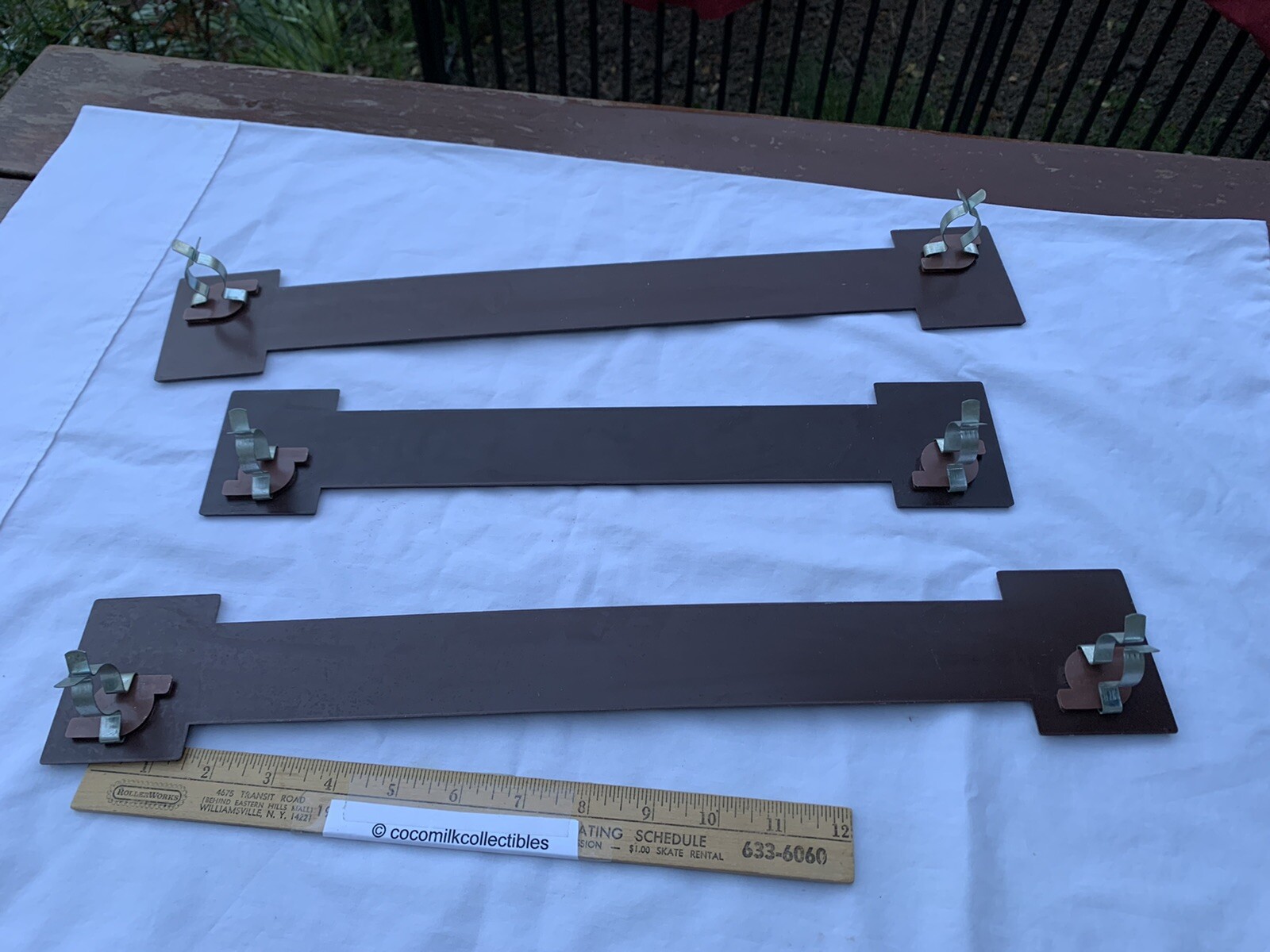 Vintage Lot of 3 Plastic Store Displays Tetley Tea Clip on Shelf Take Home Cans