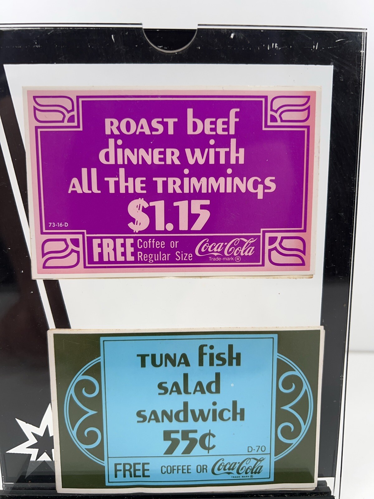 Vtg Restaurant Menu Coca Cola Advertising Table Special Coke MCM Diner Counter