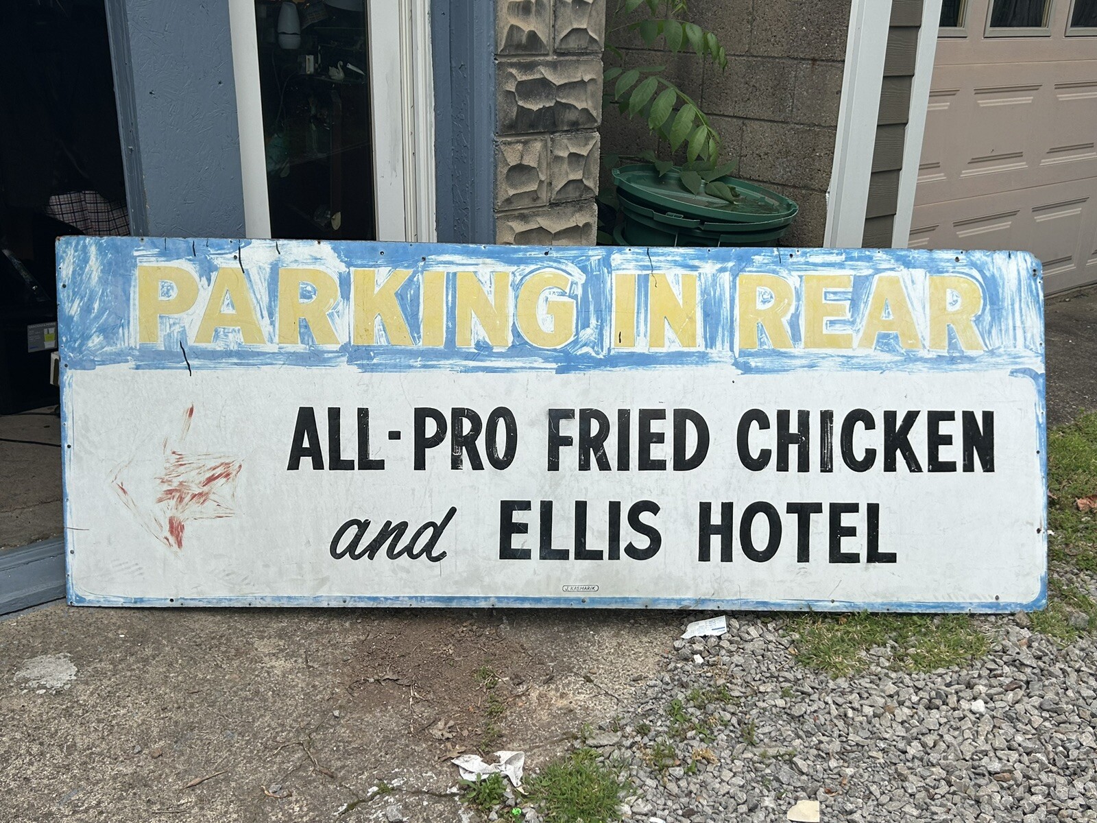 Willie Stargell All-Pro Chicken Ellis Hotel Parking Sign Masonite PITTSBURGH