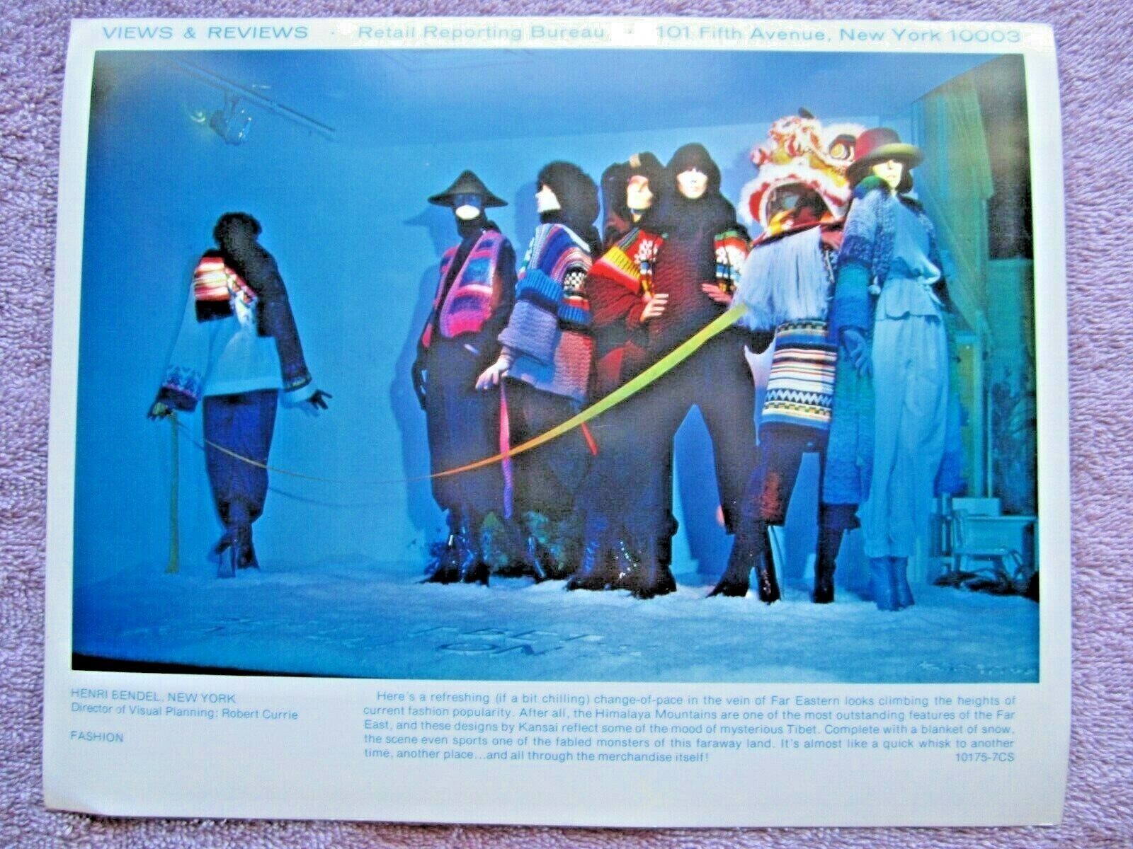 1975 HENRI BENDEL NY STORE WINDOW DISPLAY HIMALAYA MOUNTIAN PHOTOGRAPH PRINT 387