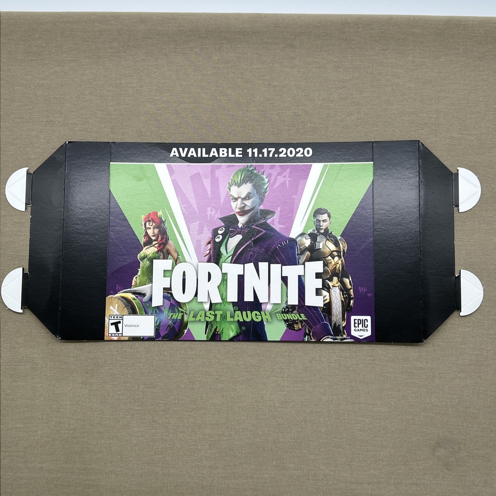 FORTNITE THE LAST LAUGH BUNDLE Video Game Store Display Sign Signage ~12″x9″+