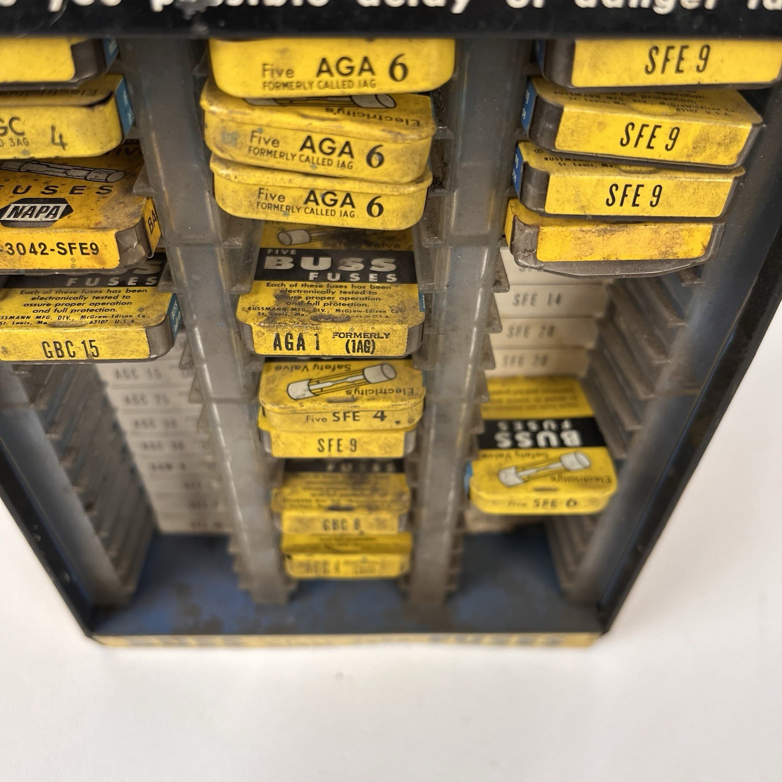 Vintage Automotive Buss Fuse Counter Display Car Truck Parts Store USA