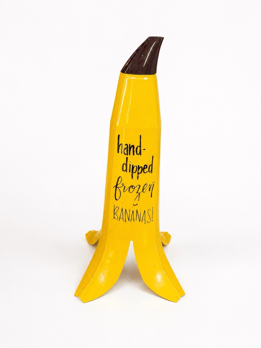 Vintage Hand Dipped Frozen Bananas Plastic Banana Peel Advertising Sign Carnival