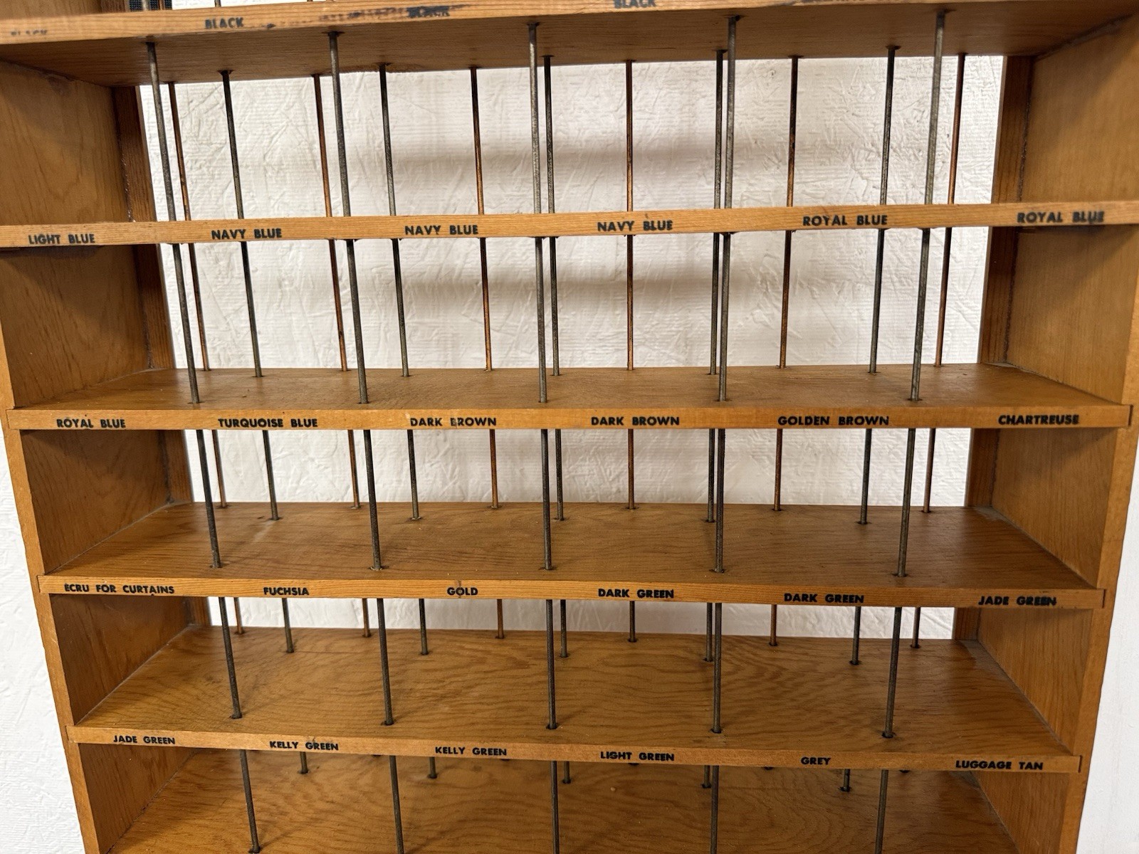 VTG RIT Fabric Dye Store Display Rack Wood Metal Countertop Cottage Core Decor