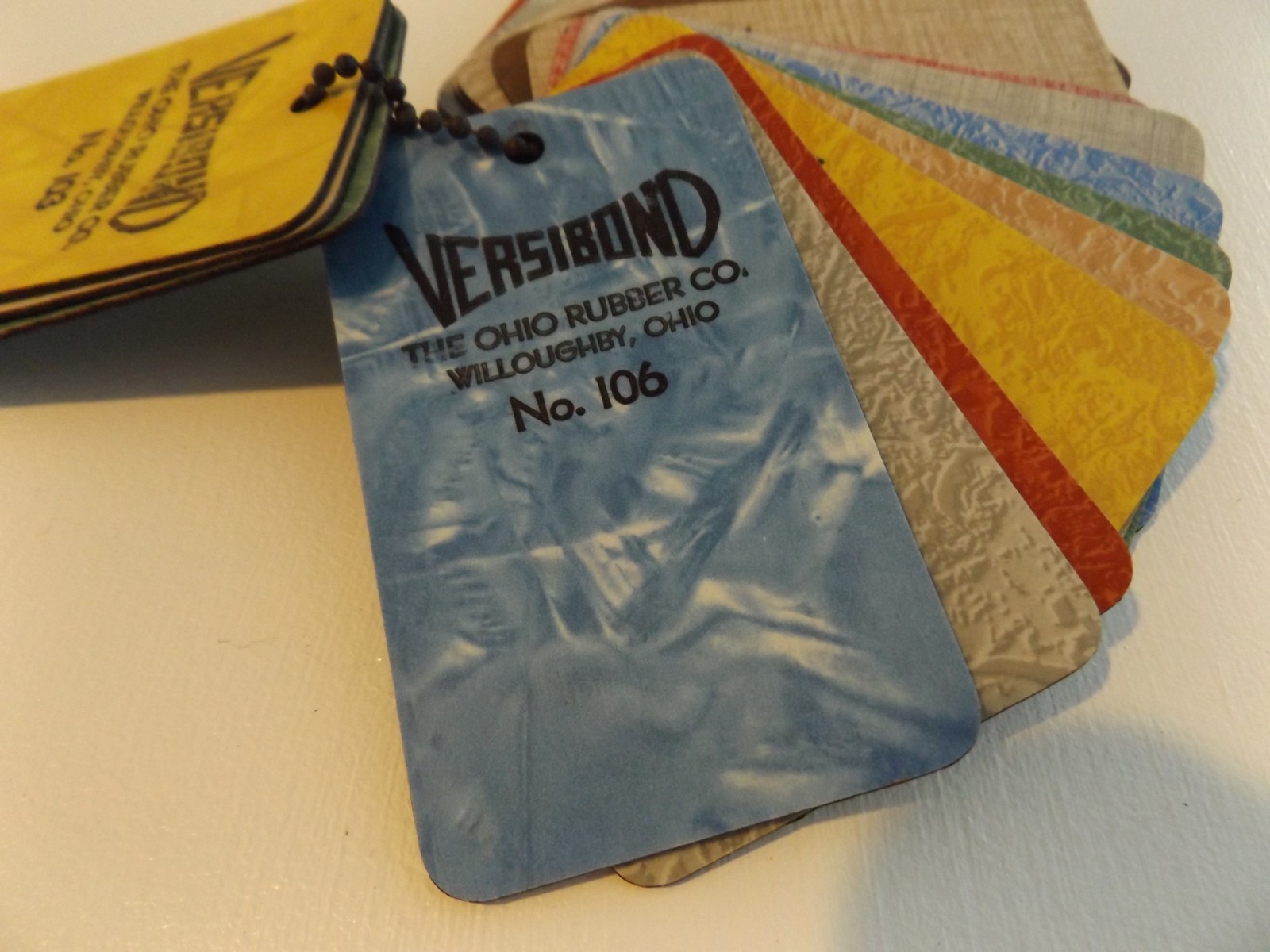 VINTAGE MCM SALESMAN SAMPLE VERSIBOND OHIO RUBBER COMPANY WILLOUGHBY OHIO